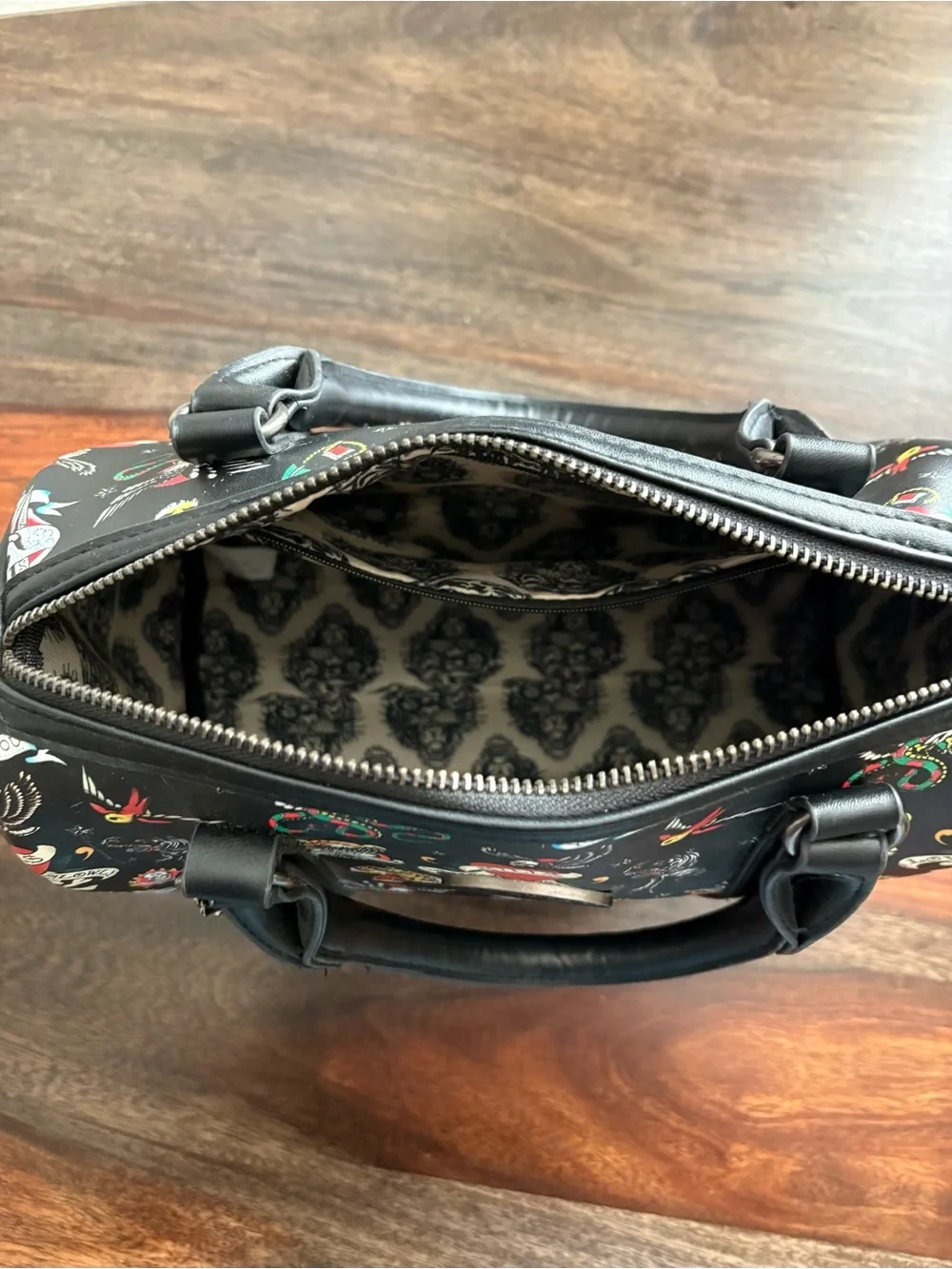 Ed Hardy Tattoo Print Satchel Handbag